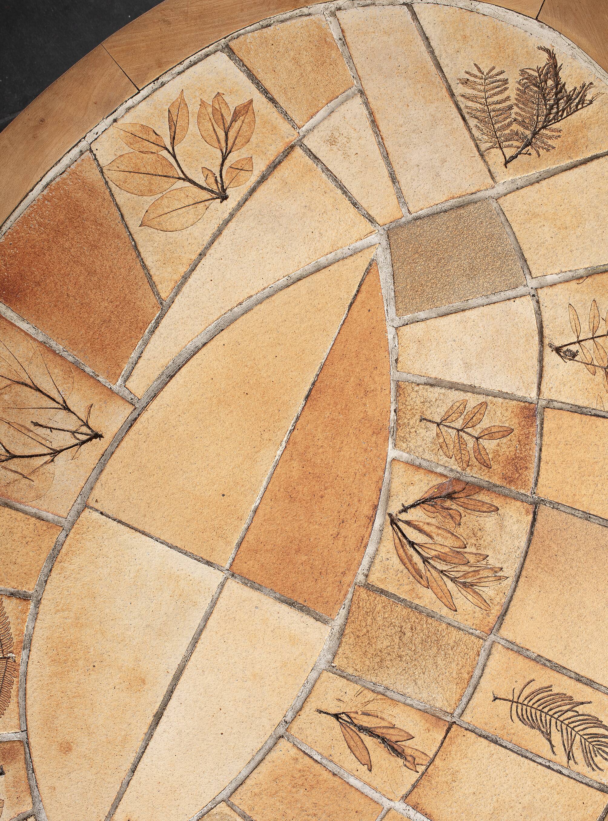 Vallauris wooden and ceramic coffee table