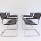 Set de 4 fauteuils Thonet S34 cuir cantilever par Mart Stam