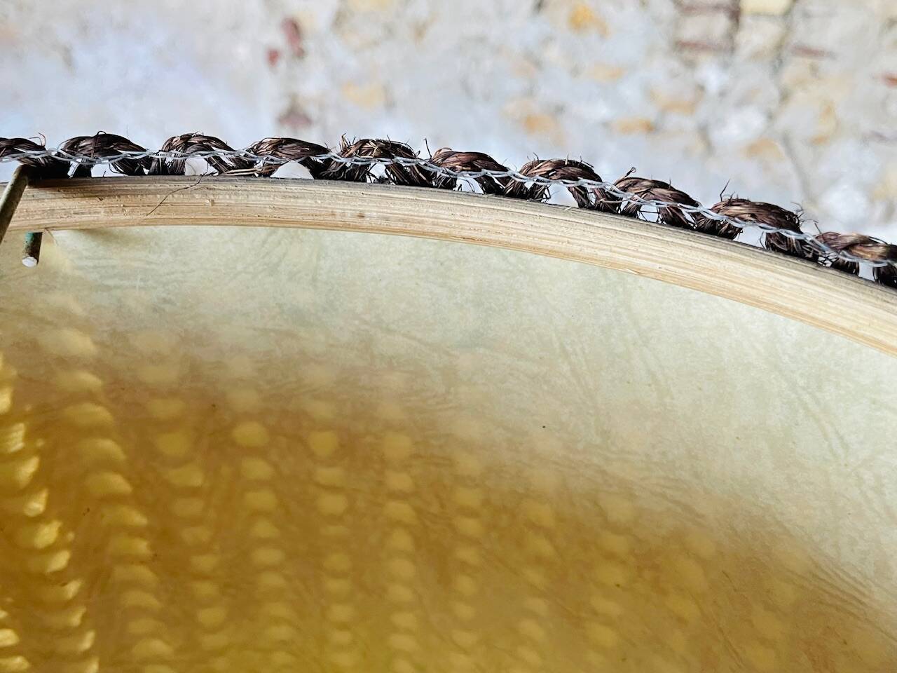 Vintage sisal / jonc de mer pendant light circa 1970's