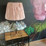 Metal and rattan bedside