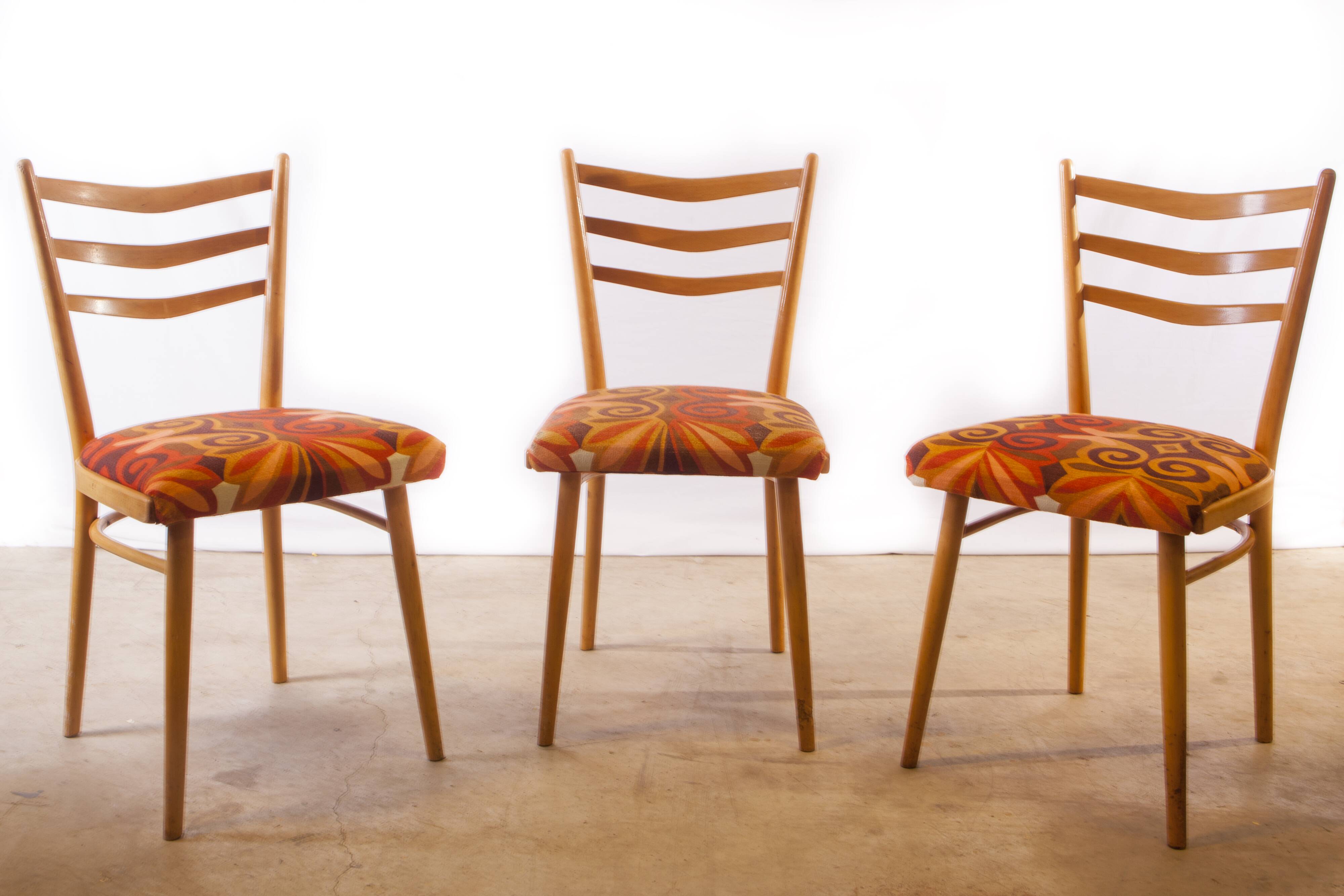 Set of 3 chairs Thonet 1960