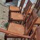 6 chaises et deux fauteuils brutaliste