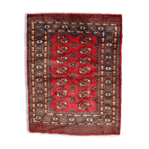 Vintage Uzbek Bukhara handmade rug 3' x 4' (94cm x 122cm) 1970s, 1C756