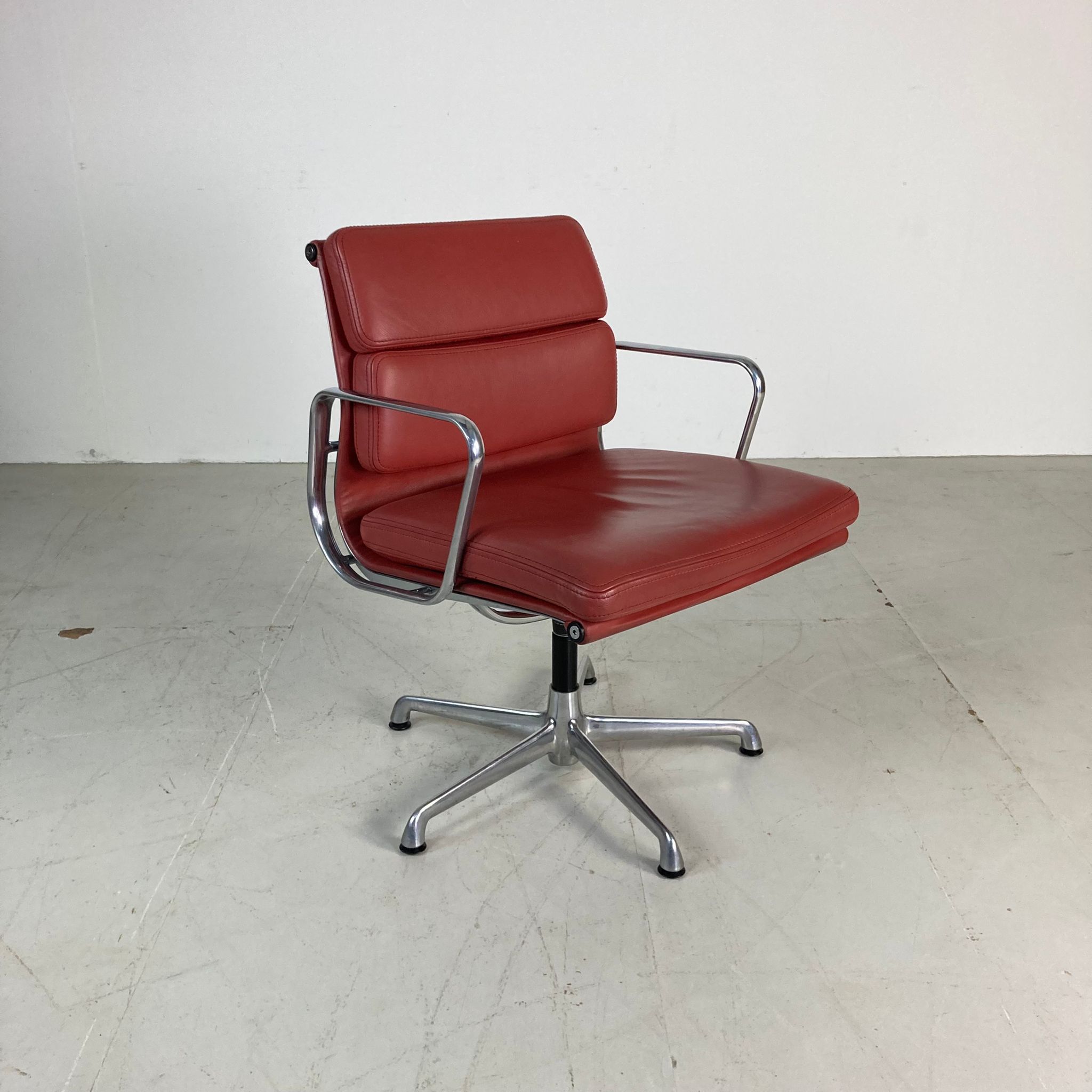 Eames ICF for Herman Miller terracotta leather Soft Pad Group chair