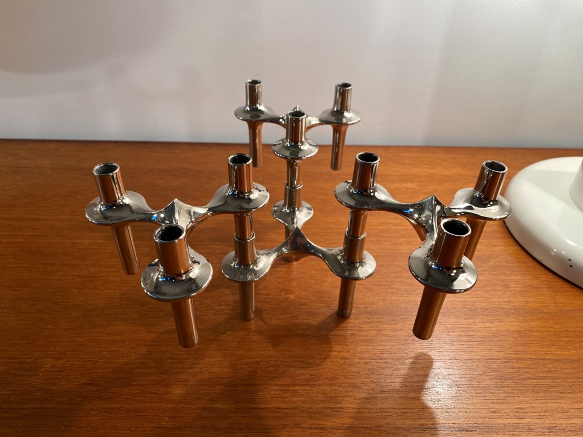 Set of 4 modular candle holders variant Nagel BMF vintage 1970