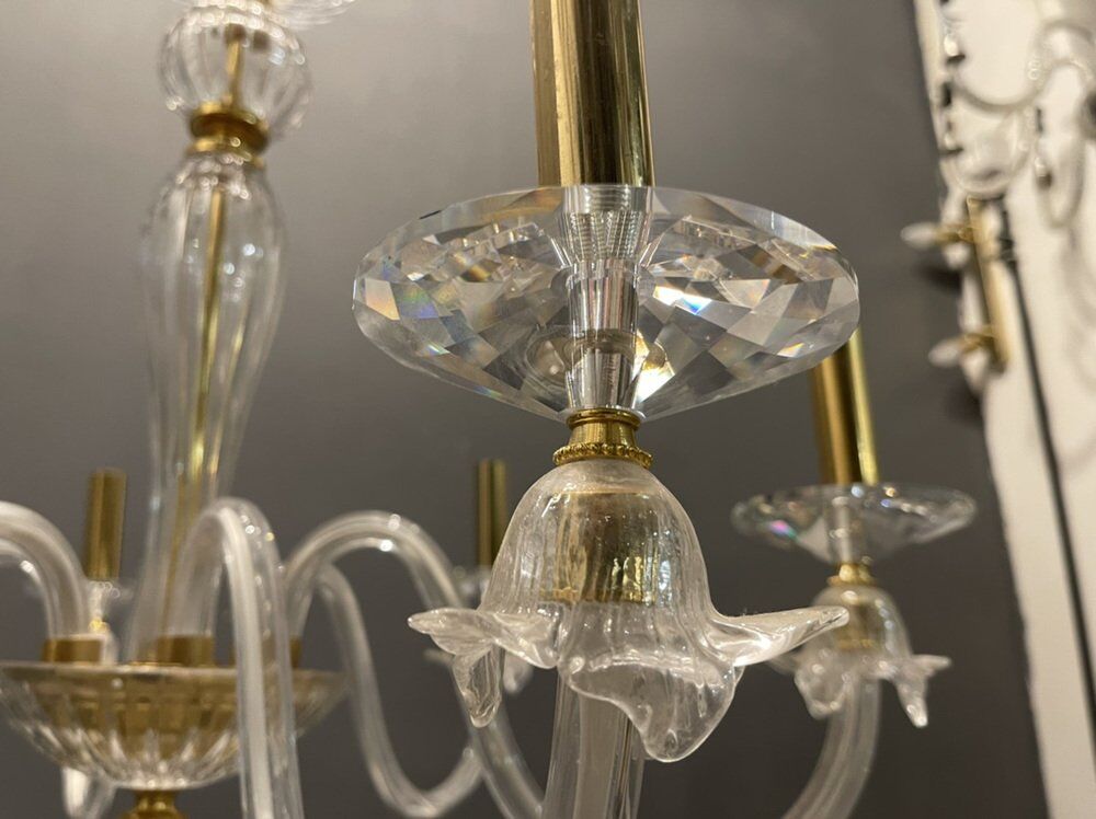 Lustre italien en verre de Murano