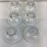 6Vintage glass cups and its foot pearl necklace