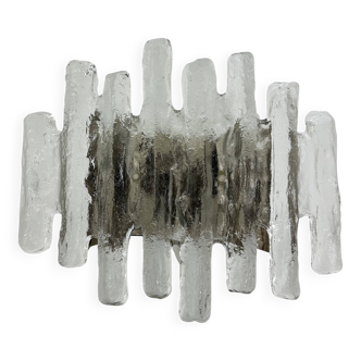 Wall sconces in Murano ice glass and metal by J.T. Kalmar for Kalmar, 1960s