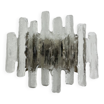 Wall sconces in Murano ice glass and metal by J.T. Kalmar for Kalmar, 1960s