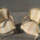 Pair of Louis XV style convertible armchairs