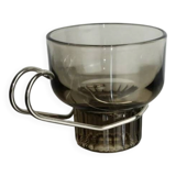 set of 4 amber glass espresso cups