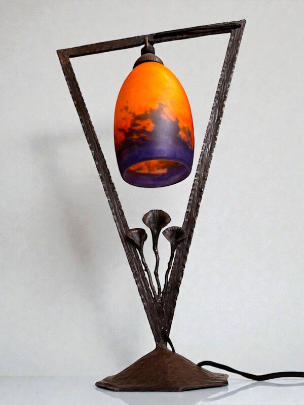 Lampe Art Déco Muller Frères Lunéville signée verre 1920