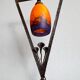 Art Deco lamp by Muller Frères Lunéville, signed glass, 1920.