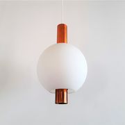 Copper and Glass Pendant Lamps from Hiemstra Evolux, 1960s, Set of 2