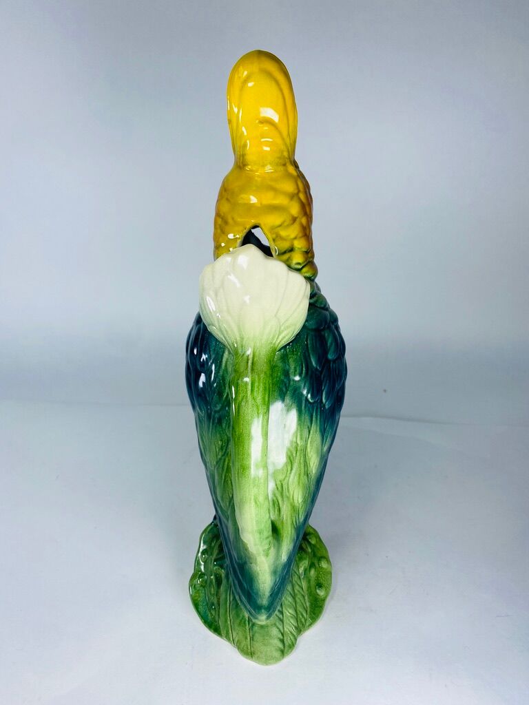 Vintage pitcher cockatoo slurry from Saint-Clément France 1920