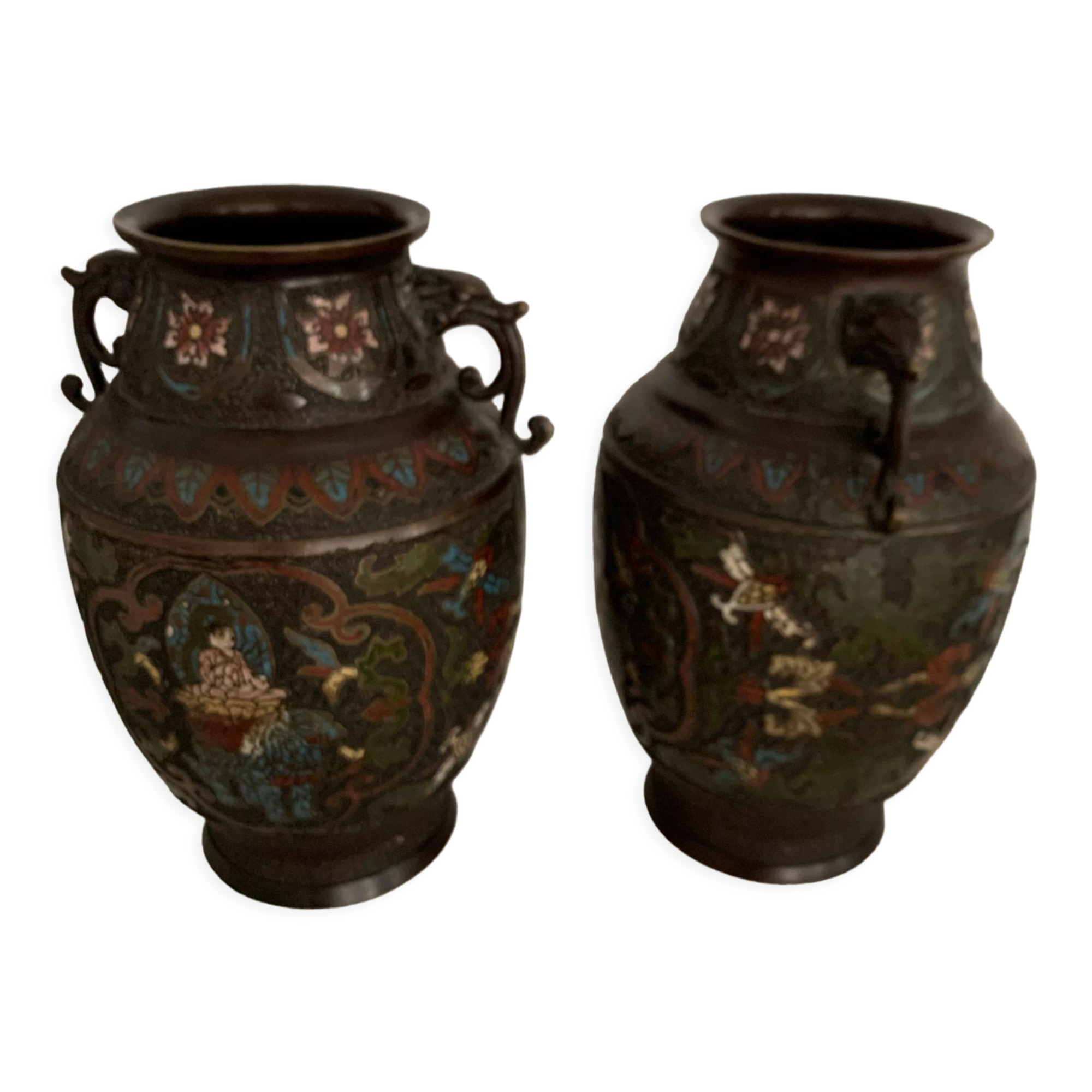 Pair of bronze vases