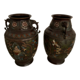 Pair of vases in monks