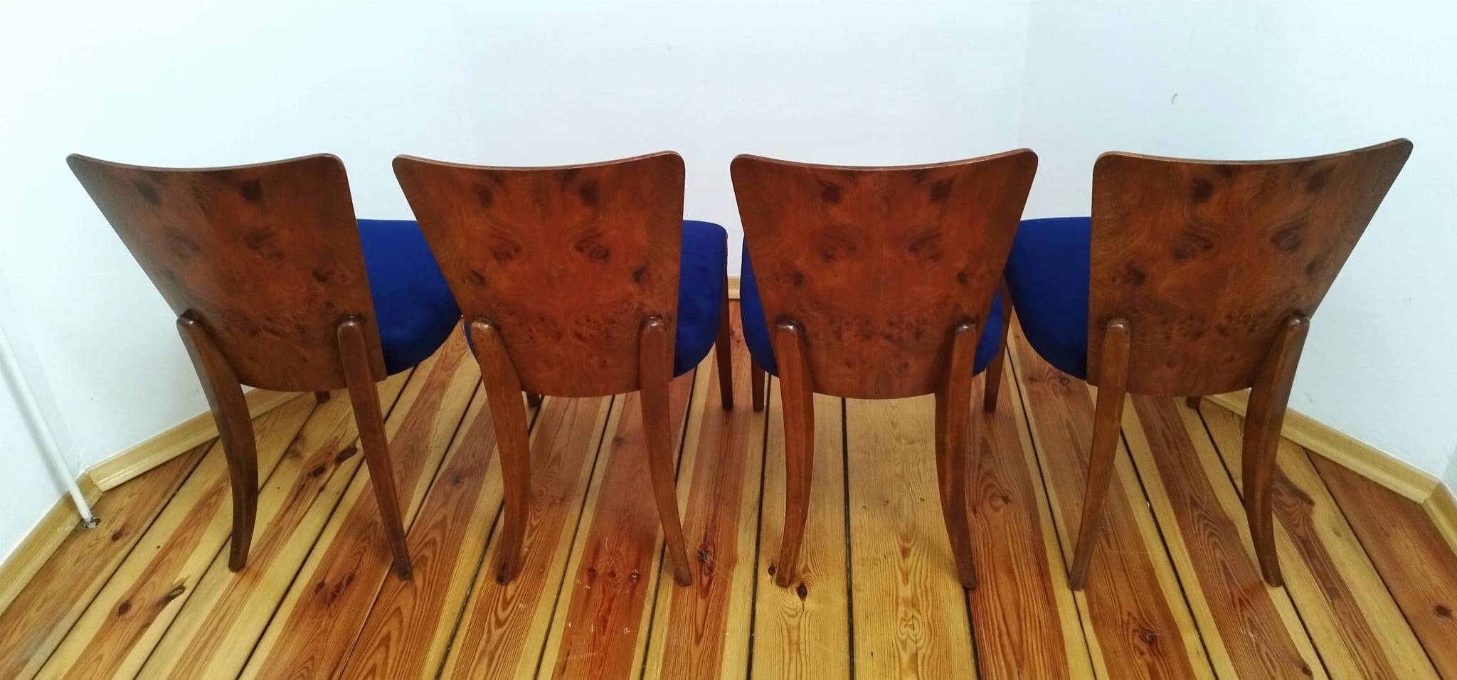 H-214 Chairs attributed by Jindřich Halabala for Up Zavody, 1950s, Set of 4
