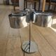 Chromed metal table lamp with 3 lights