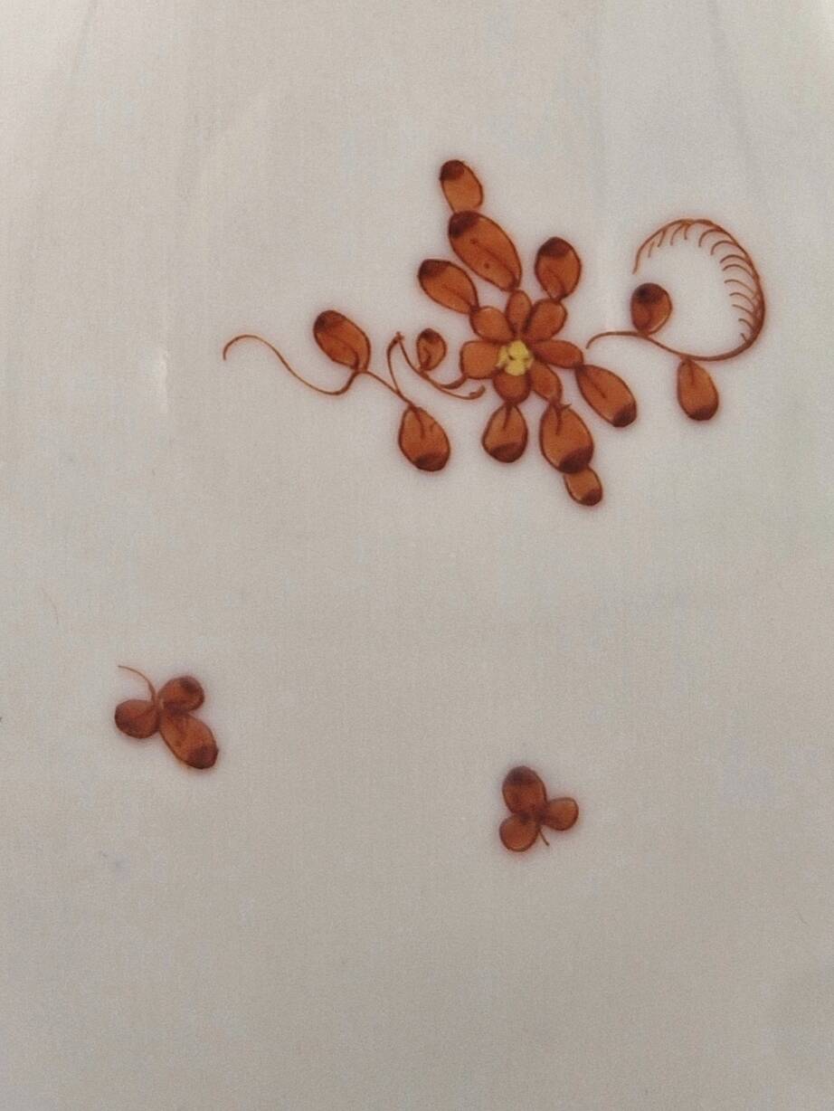 Hand painted German porcelain pitcher with floral design and gold trim