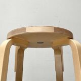 Mid-Century Modern High Stools K65 by Alvar Aalto for Artek, Finland, 2017, Set of 3