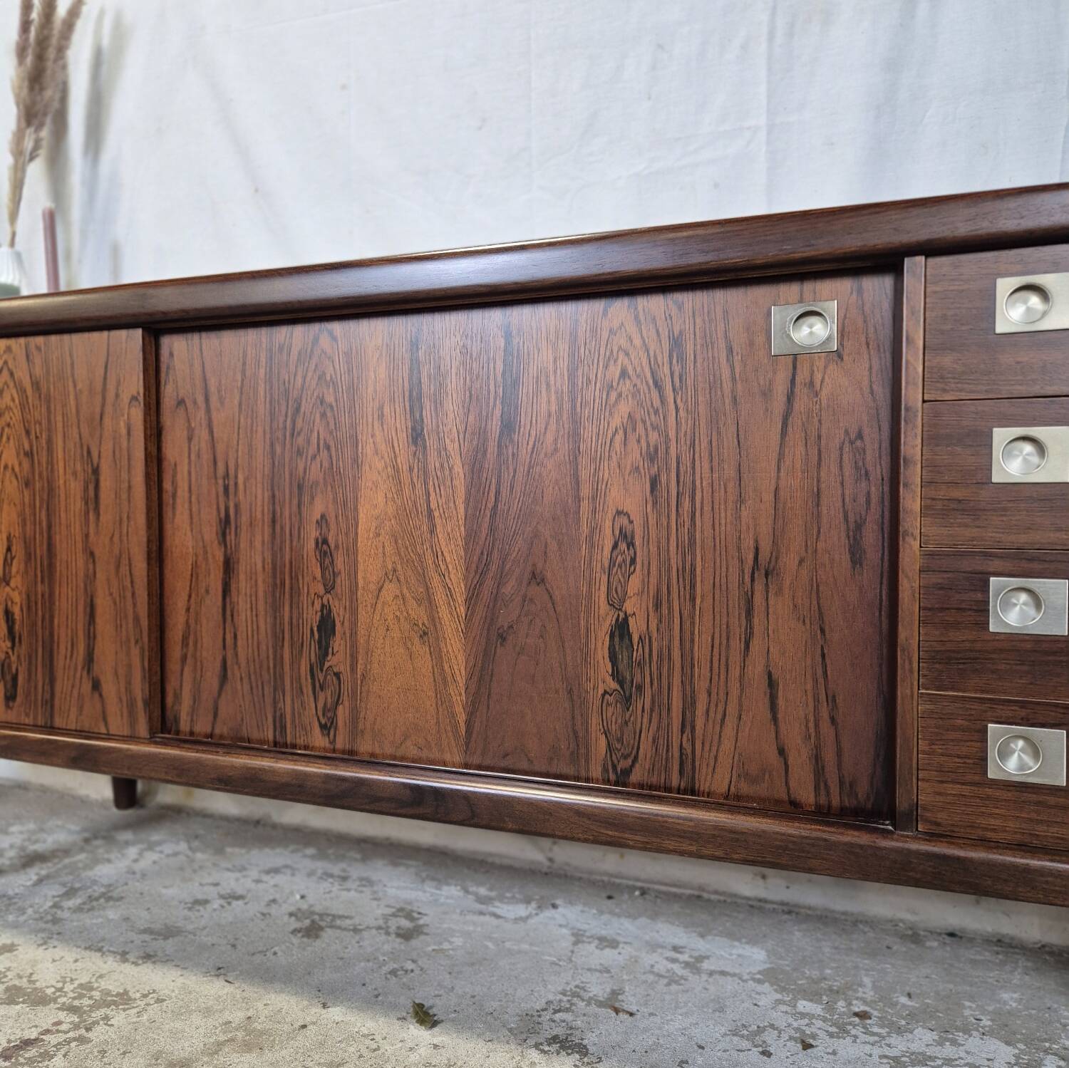 H.P. Hansen vintage rosewood Danish sideboard, TV cabinet 60s