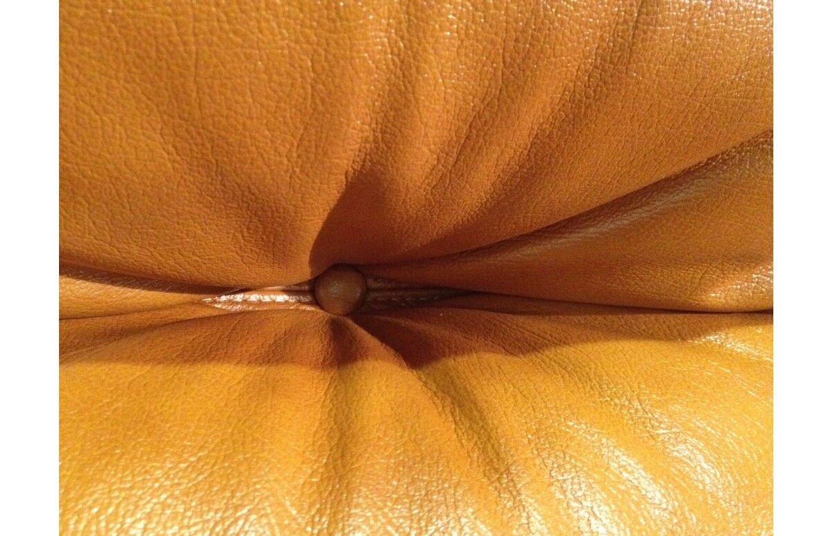 Lot of cognac "Marsala" leather sofas by Michel Ducaroy for line Roset 1970