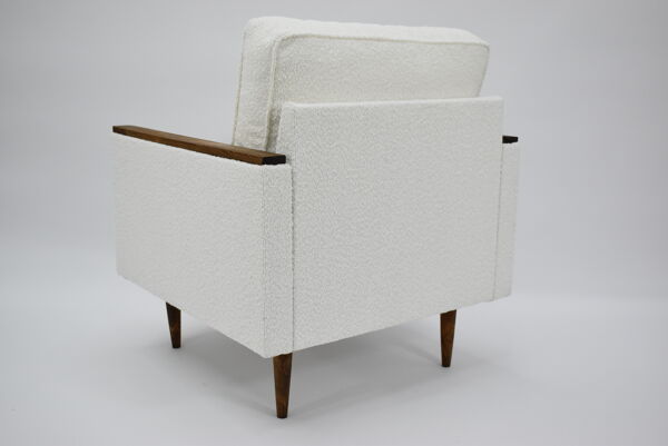 Fauteuil original des années 70 ZWP-08 bouclé blanc