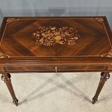 Table à système en marqueterie, style louis xvi – 2ème moitié xixe