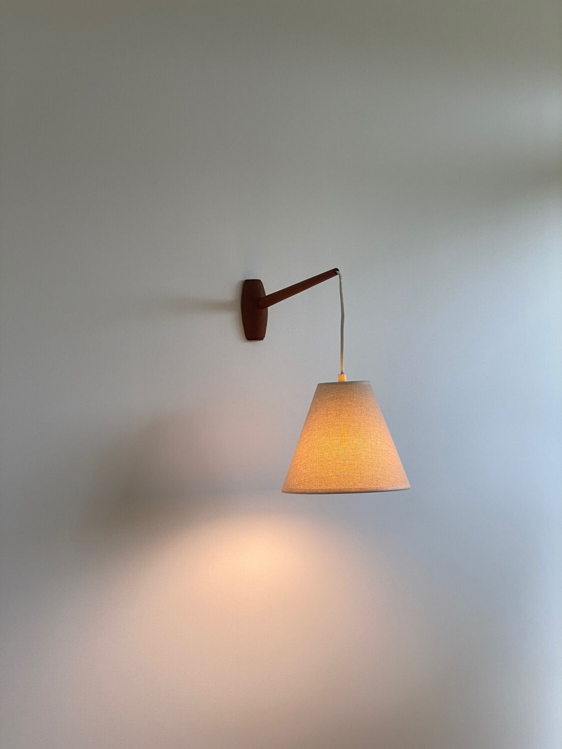 Vintage Scandinavian teak wall lamp