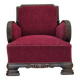 Fauteuil relax vintage danois des années 1950, tissu d'ameublement, bois de chêne, d'origine.