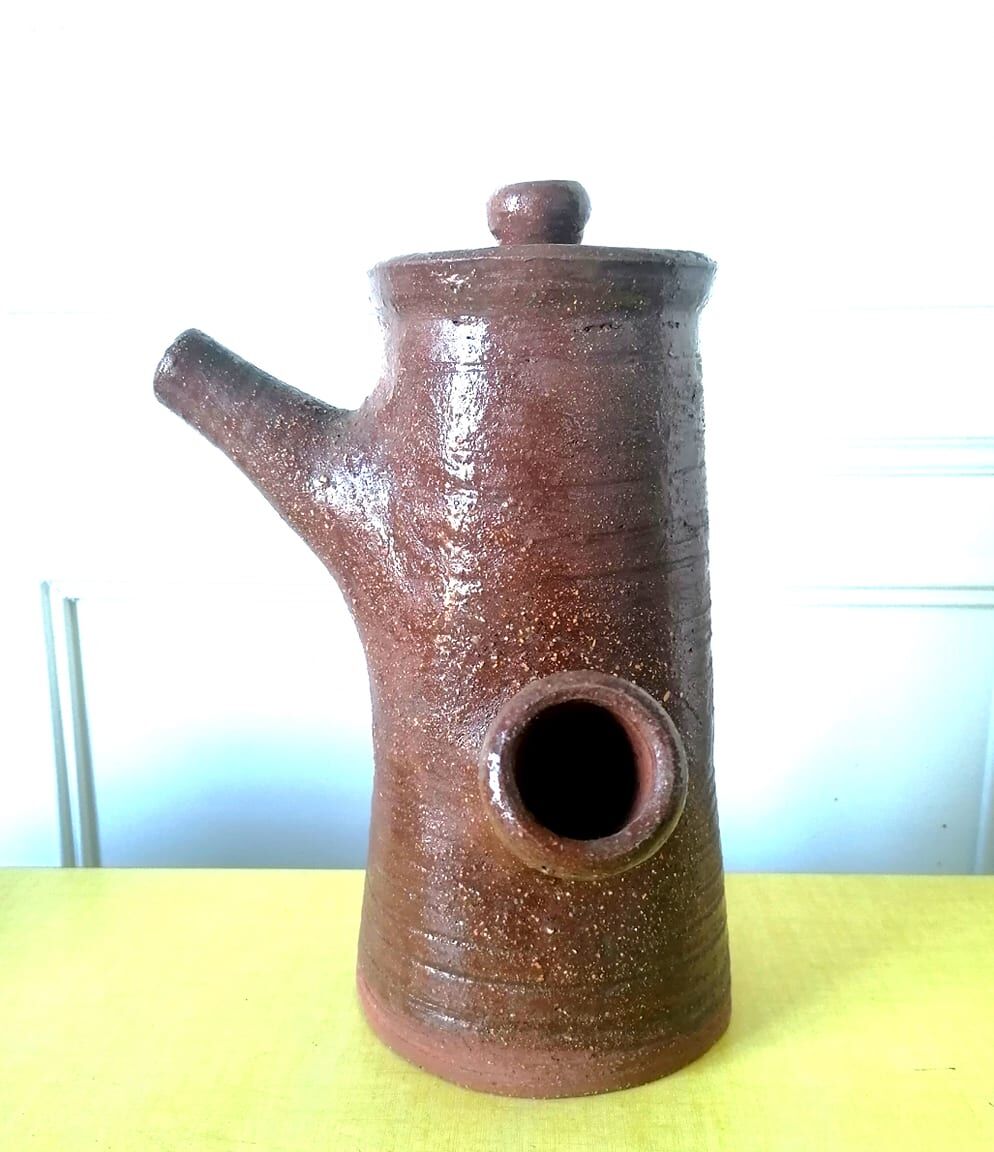 Teapot signed in terracotta 1960s
