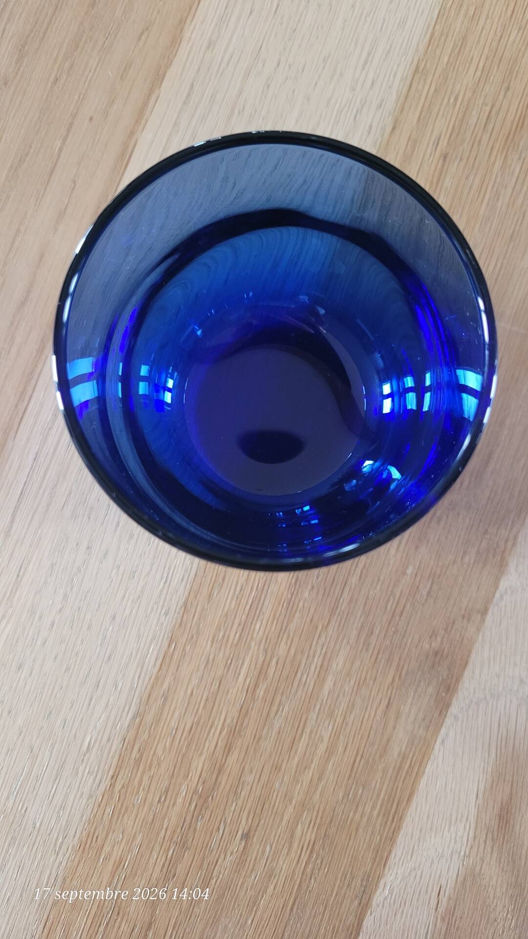 4 verres à eau bleu cobalt
