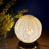 Beautiful table lamp, vintage Art Deco glass globe from Clichy in pink. Diameter