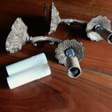 Set of 2 bronze wall chandeliers 1 fire