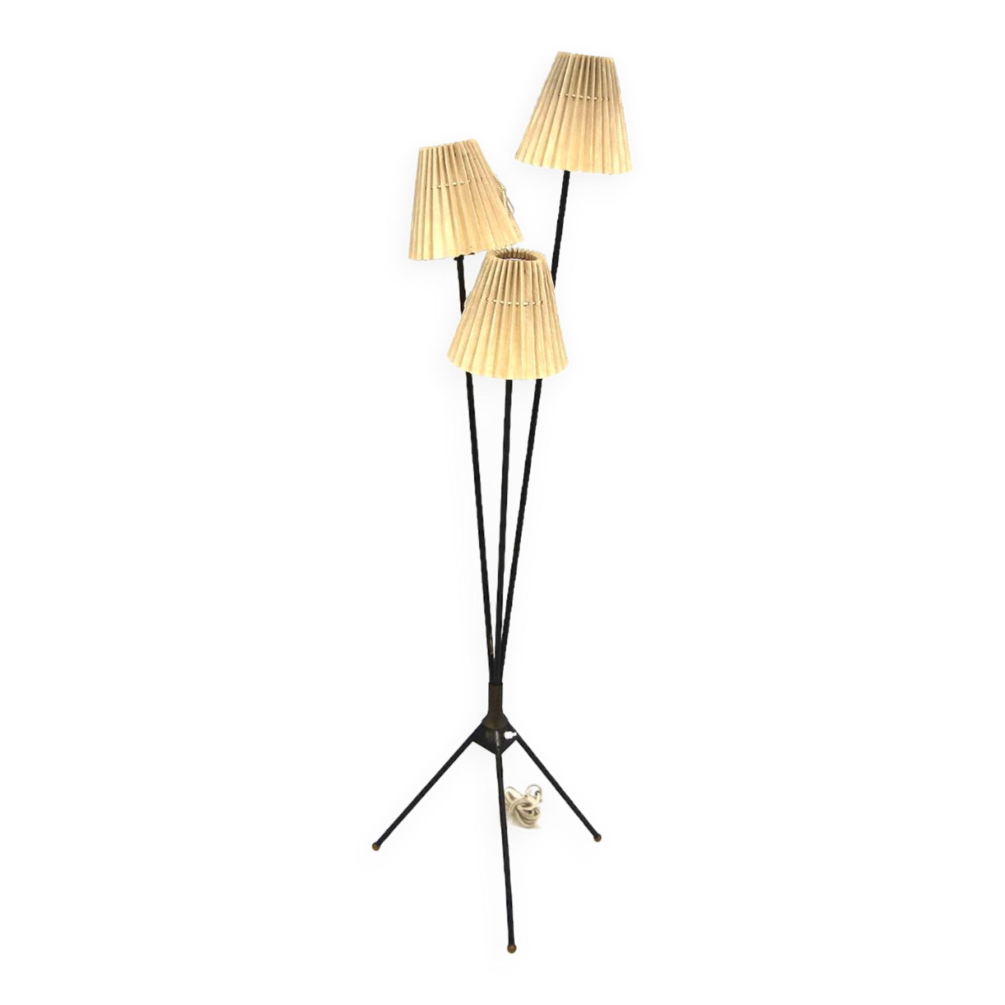 Lampadaire "tripode"  scandinave en métal, Suède, 1960