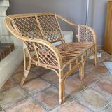 Arched rattan sofa 1970