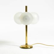1960s Space Age brass table lamp by Kaiser Leuchten  with 3 glass globes