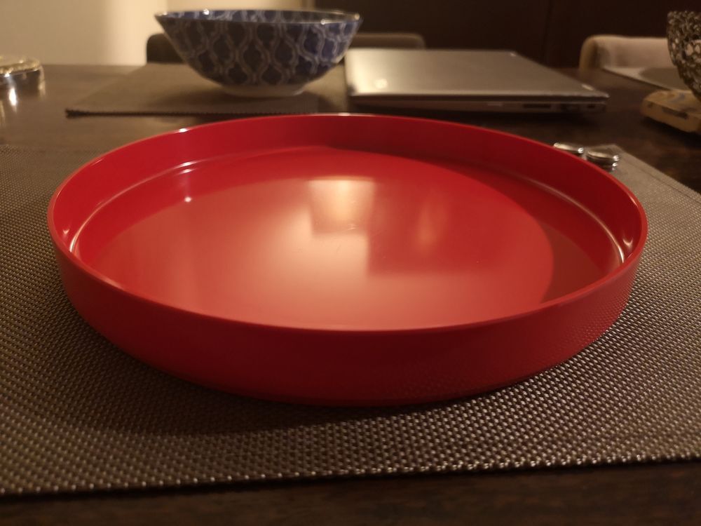 Red melamine top - Allbricka, made in Sweden - 1970s