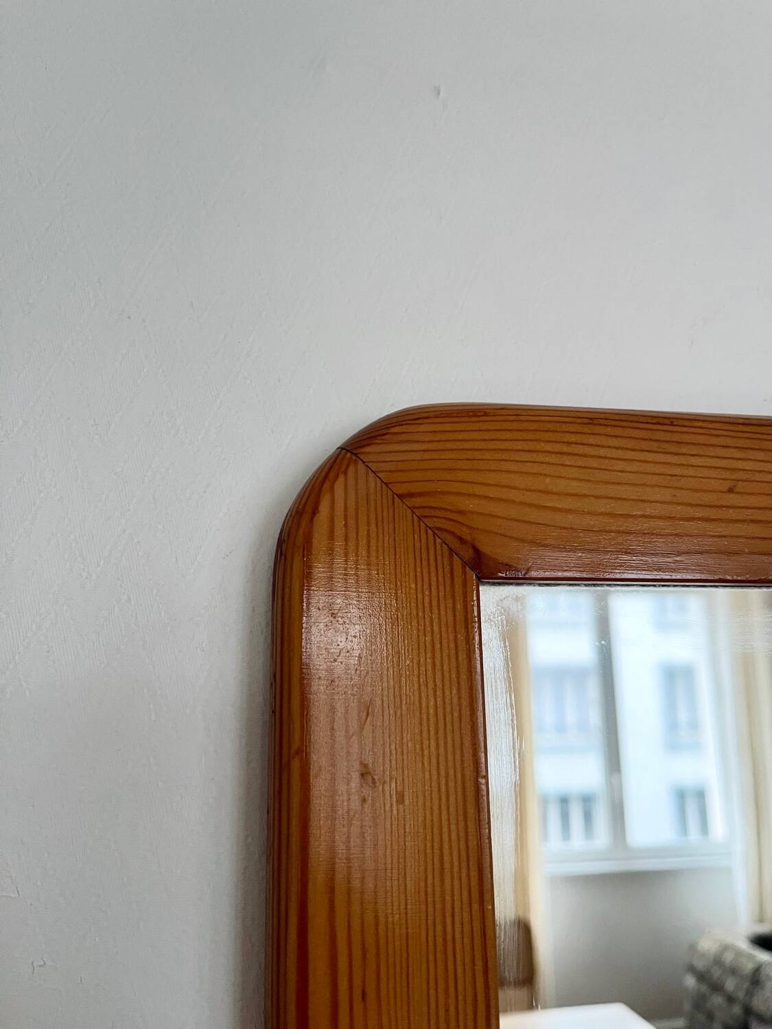 Vintage 70s pine mirror