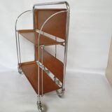 Vintage coffee table, bar, folding side table on wheels