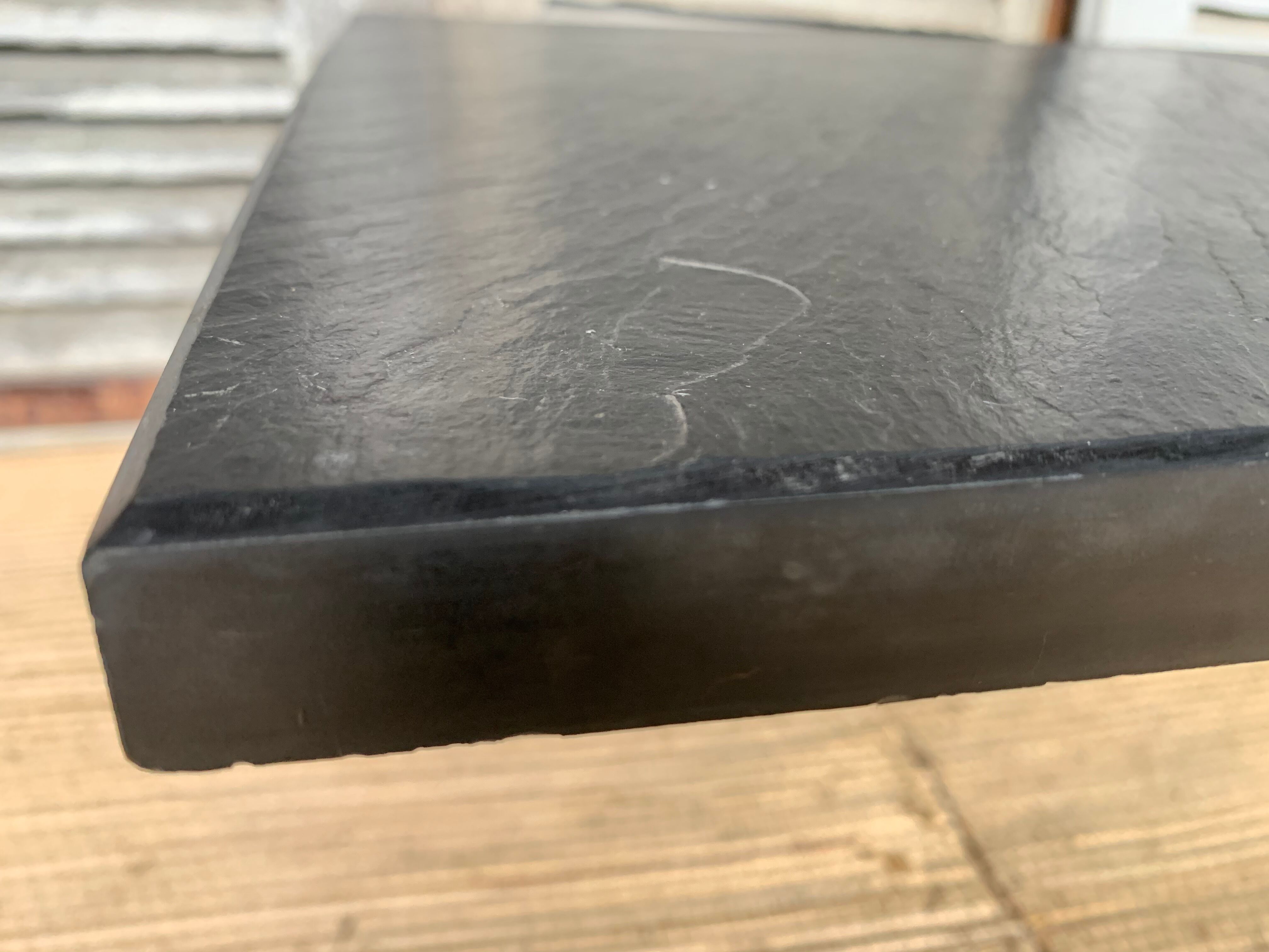 Chrome coffee table and slate tray