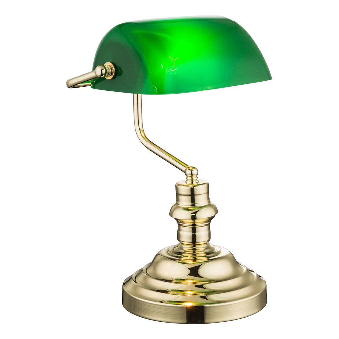 Notary banker desk lamp brass shiny