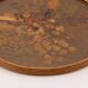 Plateau rond vintage rotin - fleurs séchées sous verre