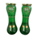 Antique, pair, green vases, flower decoration, golden, ART DECO, daisies, knot, hand painted