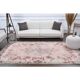 Tapis turc vintage en laine et coton rose noué à la main