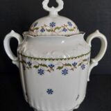Sugar bowl decorated with cornflowers Limoges first half of the 20th century