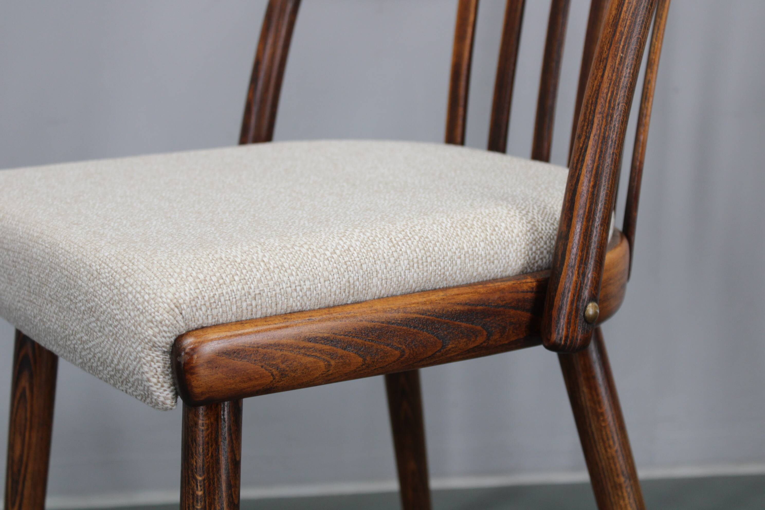 1960s Antonin Suman Set of Six Beech Dining Chairs, Restored