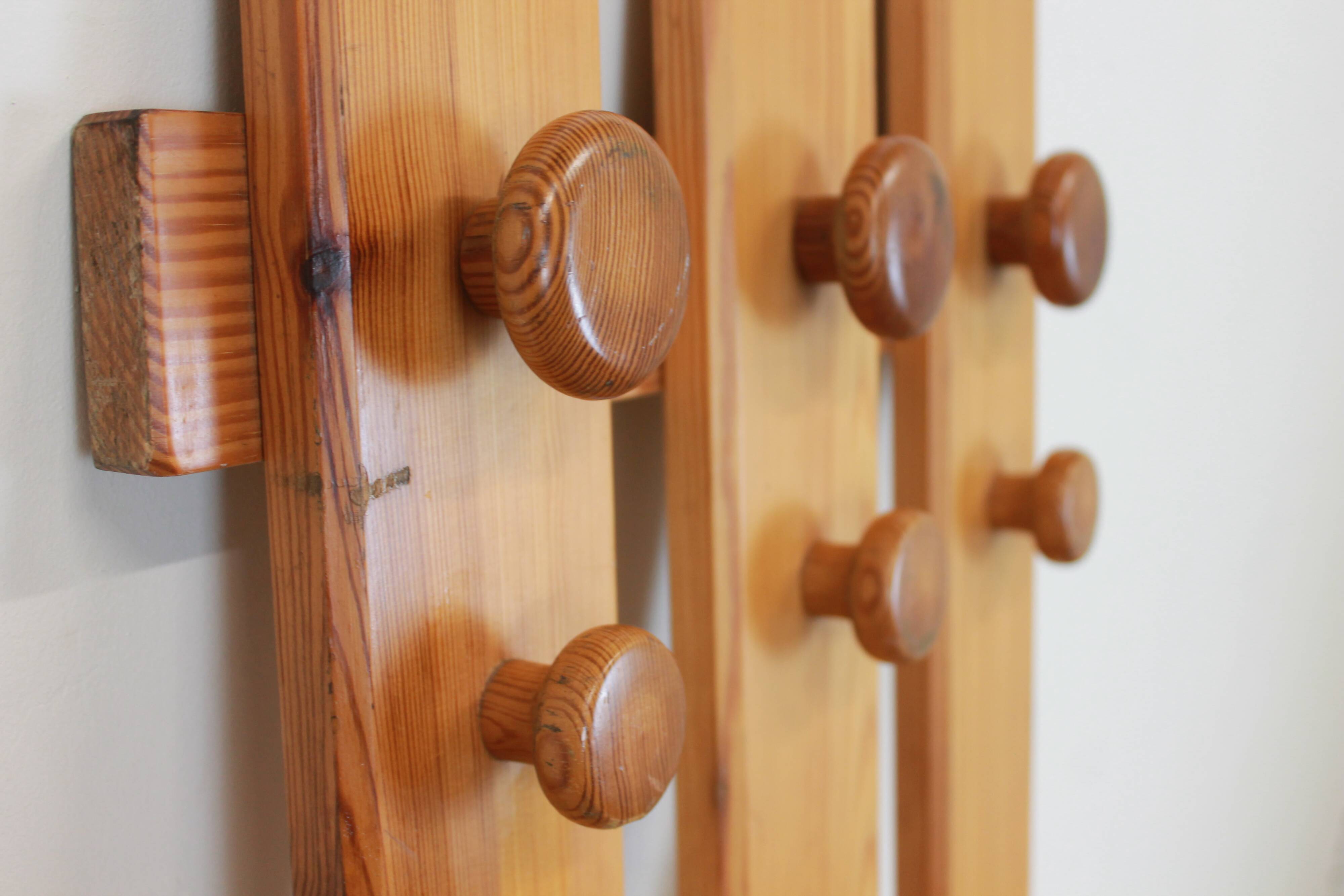 Pine wall coat rack