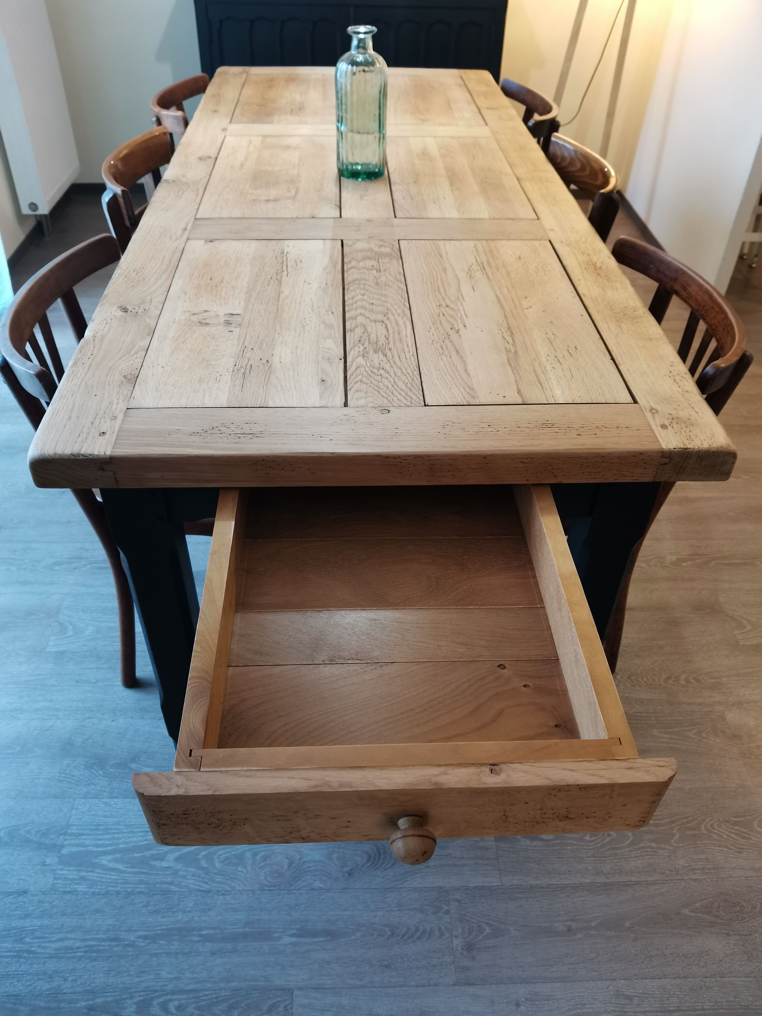 Solid oak farmhouse table